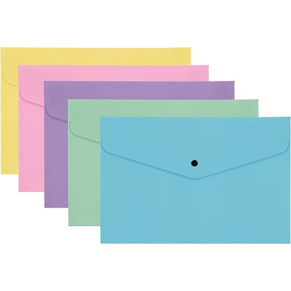 Tiger A4 Popper Wallets, Assorted, Pack of 25
