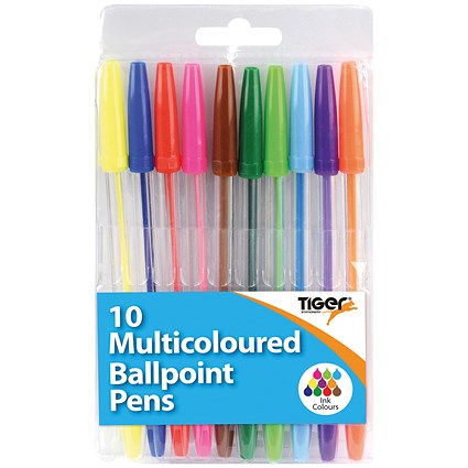 Ballpoint Pens, Multicoloured, 12x10 Pens, Pack of 120