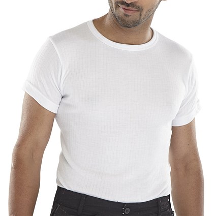 Beeswift Short Sleeve Thermal Vest, White, Medium