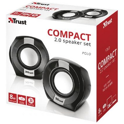 Trust Polo Compact 20943 USB Powered Speakers, 3.5mm Jack Trust Polo Compact 20943 USB Powered Speakers, 3.5mm Jack