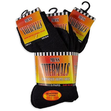 Beeswift Thermal Winter Socks, Black, Size 6-11, Pack of 3 Beeswift Thermal Winter Socks, Black, Size 6-11, Pack of 3