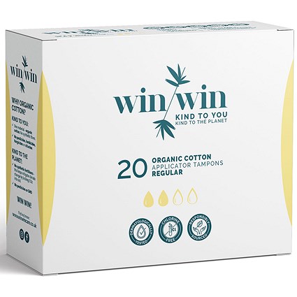 WinWin Organic Applicator Tampons, Regular, Pack of 240