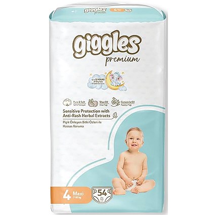 Giggles Maxi Nappies 7-18kg Jumbo (Pack of 54)