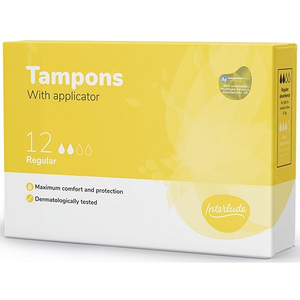 Interlude Applicator Tampons, Regular, Pack of 144