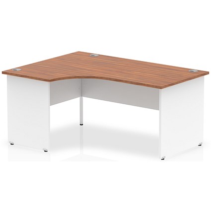 Impulse 1600mm Two-Tone Corner Desk, Left Hand, White Panel End Leg, Walnut Impulse 1600mm Two-Tone Corner Desk, Left Hand, White Panel End Leg, Walnut