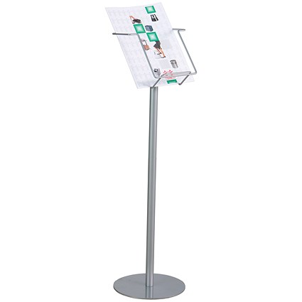 Twinco Literature Display Stand, Holder, A4, Silver