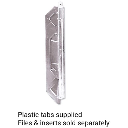 Rexel CrystalFiles Extra Tabs for 330mm Lateral Files, Clear, Pack of 25
