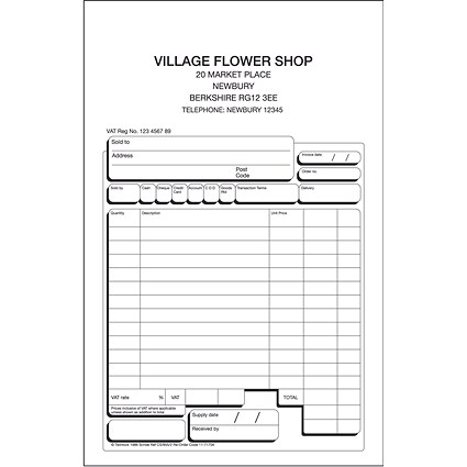 Twinlock Scribe 654 Counter Sales Receipt Business Form, 2-Part, Pack of 100