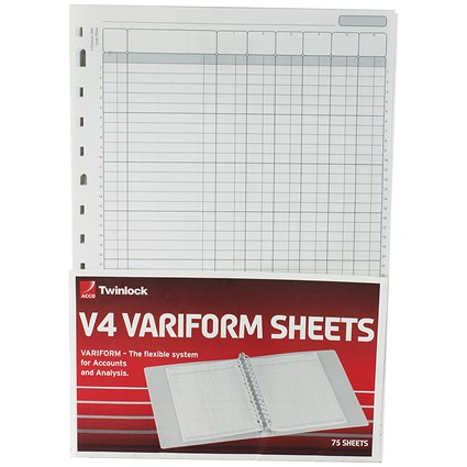 Rexel Variform V4 6-Column Cash Refill (Pack of 75) 75932