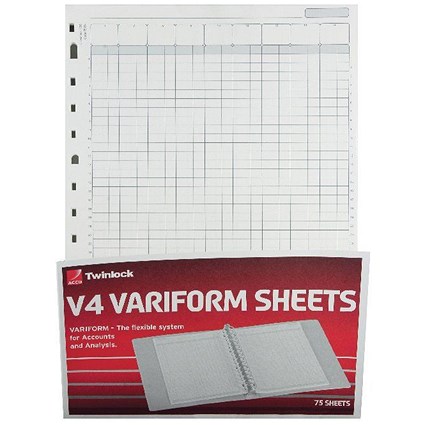 Rexel Variform V4 14-Column Cash Refill (Pack of 75) 75934