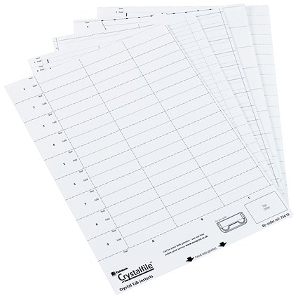 Rexel Crystalfile Classic and Extra Suspension File Card Inserts, White, Pack of 50