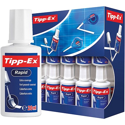 Tippex Rapid Correction Fluid 20ml Foam Applicator Pack of 2