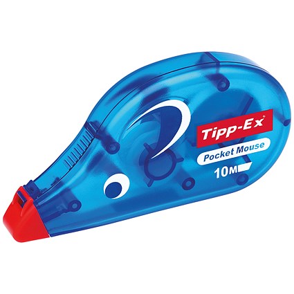 Tipp-Ex Pocket Mouse Correction Tape Roller, 4.2mmx10m, Pack of 10