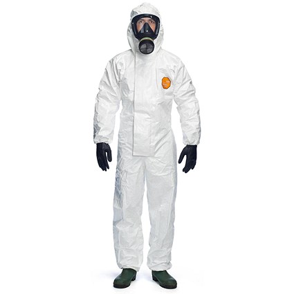 Tychem 4000S Chz5 Hooded Coverall, White, Large