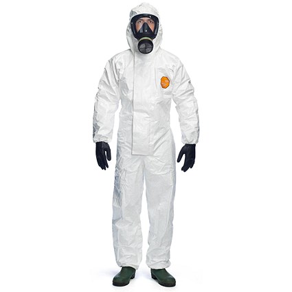 Tychem 4000S Chz5 Hooded Coverall, White, Large Tychem 4000S Chz5 Hooded Coverall, White, Large
