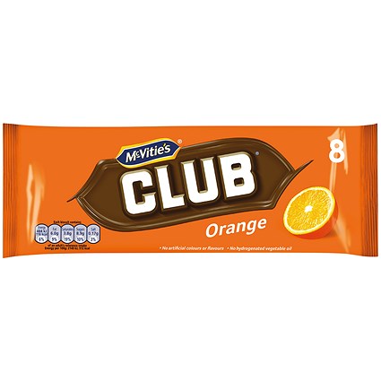 McVities Club Orange Biscuit Bars, Pack of 8