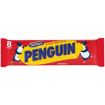 McVities Penguin Milk Chocolate Biscuit Bars, Pack of 8