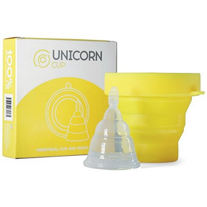 Unicorn Medical Grade Silicone Period Cup/Sterilising Unit, Yellow