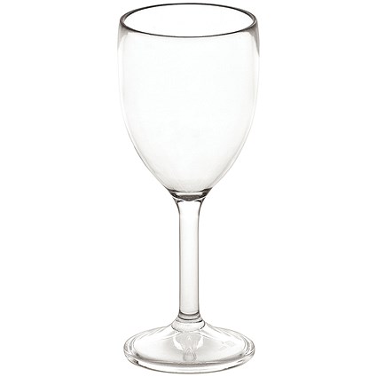 Everyday Polycarbonate Wine Glass, 265ml, Clear, Pack of 6
