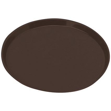 Round Polycarbonate Serving Tray, 355mm Diameter, Brown