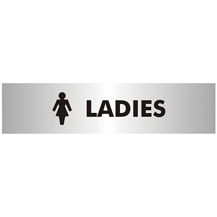 Acrylic Sign Ladies Aluminium 190x45mm