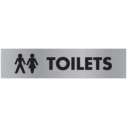 Acrylic Sign Toilet Aluminium 190x45mm