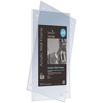 Stewart Superior Acrylic Wall Frame, A4, Non-Glass, Clear Stewart Superior Acrylic Wall Frame, A4, Non-Glass, Clear