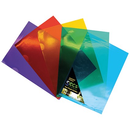Stewart Superior Seco A4 Cut Flush Folders, Assorted, Pack of 25