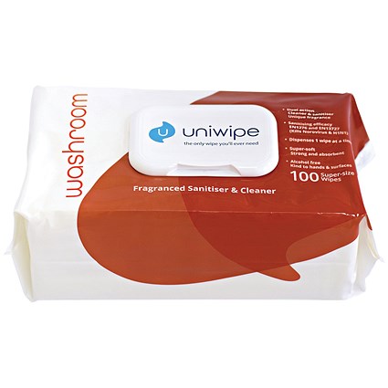 Uniwipe Washroom Wipes (Pack of 100)
