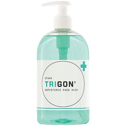Evans Trigon Unperfumed Handwash + Dispenser 500ml Pack of 6