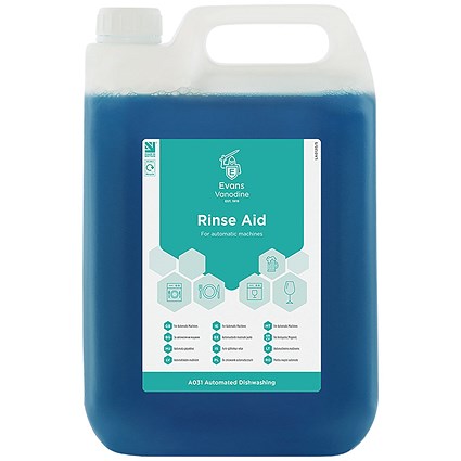 Evans Rinse Aid Drying + Eliminates Spotting 5L Pack of 2