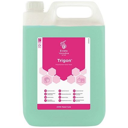 Evans Trigon Unperfumed Handwash 5L Pack of 2 A050EEV2