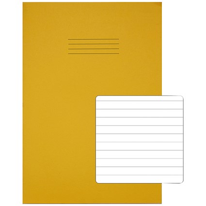 Rhino Exercise Book, 8mm Ruled, 80 Pages, A4+, Yellow, Pack of 50