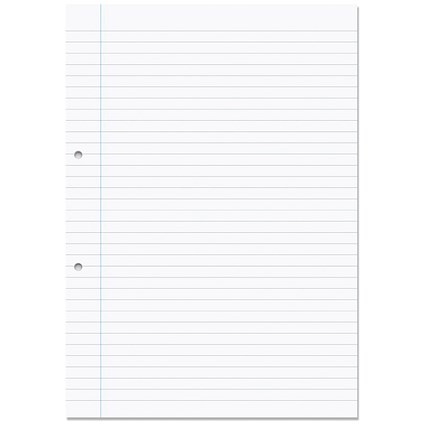 Rhino A4 Punched Ruled with Margin File Paper, 75gsm, Pack of 2500