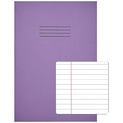Rhino Exercise Book, 8mm Ruled, 80 Pages, A4, Purple, Pack of 50