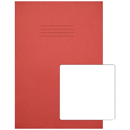 Rhino Exercise Book, Plain, 80 Pages, A4+, Red, Pack of 50