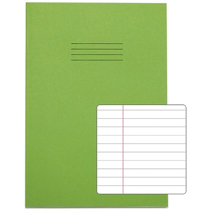 Rhino Exercise Books, 80 Pages, A4, 8mm Ruled, Light Green Contract, Pack of 50