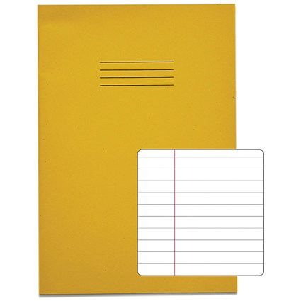 Rhino Exercise Books, 80 Pages, A4, 8mm Ruled, Yellow Contract, Pack of 50