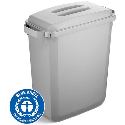 Durable Durabin Eco Waste Bin, 60 Litre, Grey with Grey Lid