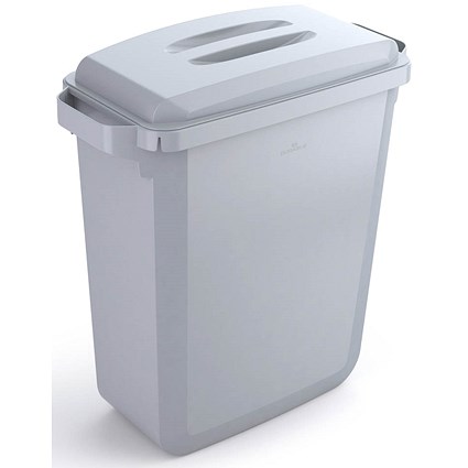 Durable Durabin Waste Bin, 60 Litre, Grey with Grey Lid