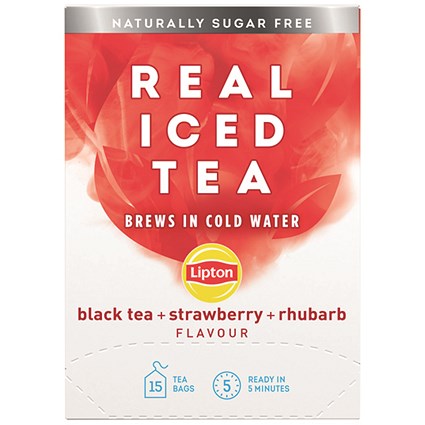 Lipton Cold Brew Black Tea Strawberry and Rhubarb - 15 Bags