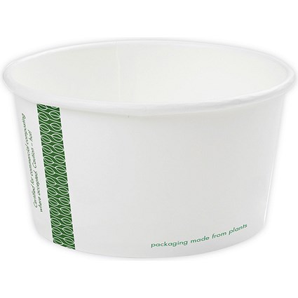 Vegware Soup Container, 341ml, 115-Series, White, Pack of 500