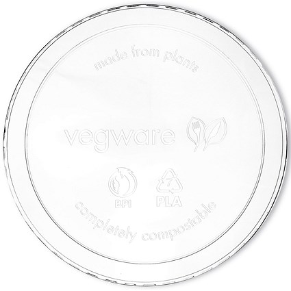 Vegware Deli Container Round Lid, 8-32oz, Clear, Pack of 500