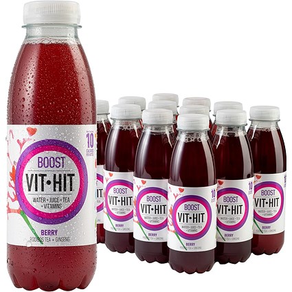 Vit Hit Boost Drink Berry Rooibos Tea and Ginseng, 12x500ml Bottles