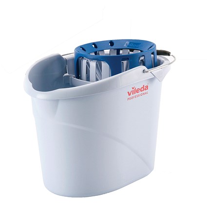 2Work Plastic Mop Bucket With Wringer 15 Litre Red CNT00684