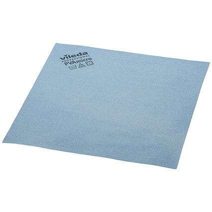 Vileda PVA Micro Cloth, 380x350mm, Blue, Pack of 5