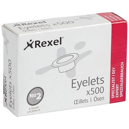 Rexel Eyelets 4.7mm x 4.2mm (Pack of 500)