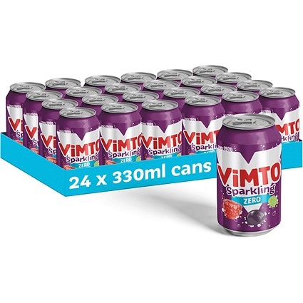 Vimto Fizzy Zero Sugar Fruit Juice, 24x330ml Cans Vimto Fizzy Zero Sugar Fruit Juice, 24x330ml Cans