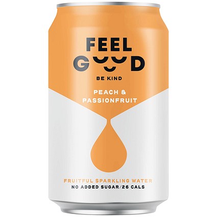 Feel Good Peach and Passionfruit Drink - 12 x 330ml Cans
