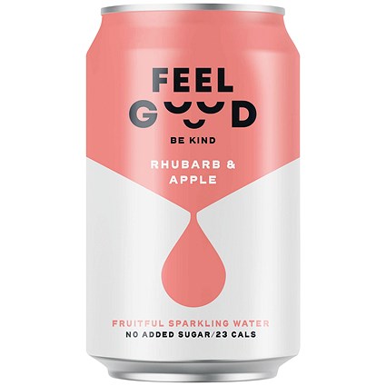 Feel Good Rhubarb and Apple Drink - 12 x 330ml Cans